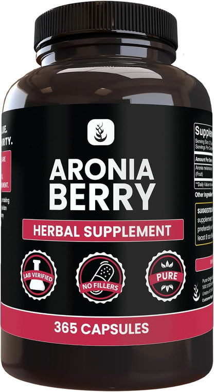 PURE ORIGINAL INGREDIENTS Extracto de Aronia, 365 Cápsulas - Siempre Puro, Sin Aditivos ni Rellenos, Verificado en – Image 1
