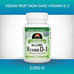 Source Naturals Vegan True Vitamina D3 2000 UI – 90 Cápsulas (Vegano, No-GMO, de Algas)