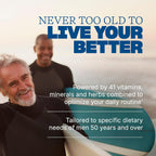 Swisse Multivitamínico Diario para Hombres Mayores de 50 Años | 41 Vitaminas, Antioxidantes y Minerales + Adaptógenos | 60 Comprimidos