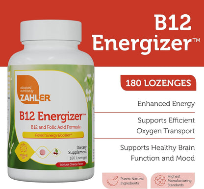 Zahler Energizer Vitamina B12 5000 mcg - – Contribuye al funcionamiento normal del sistema inmunitario , ayudando – Image 2