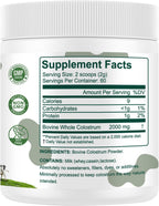 Bovine Colostrum Supplement Powder 50% IgG Premium Bovine Colostrum for Gut Health Support, Immune Support, Muscle Recovery & Overall Wellness, Grass Fed, Non-GMO, Unflavored, 60 Servings