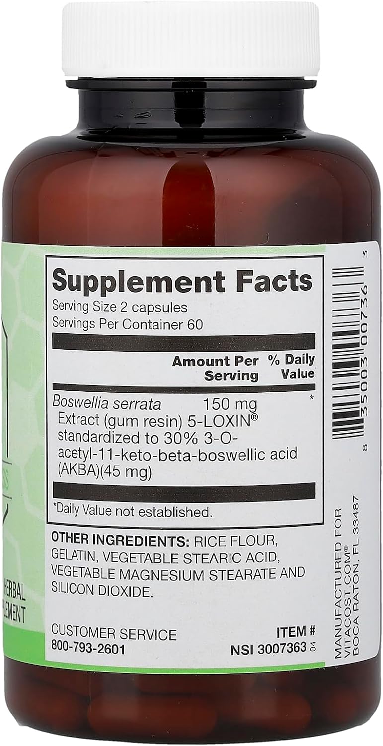 Vitacost Synergy® 5-Loxin® Boswellia Serrata Extract, 120 Capsules