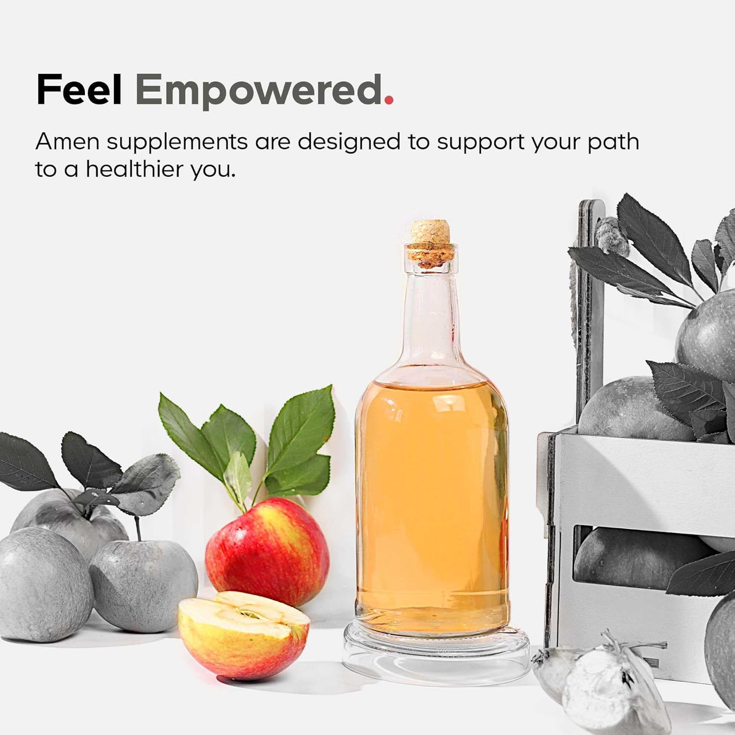 Amen Vitamina D3, K2 y Zinc con Mezcla de Frutas Orgánicas - 5000 UI D3, 90 mcg K2, 30 mg Zinc - Vegano, Non-GMO - 60 Cápsulas