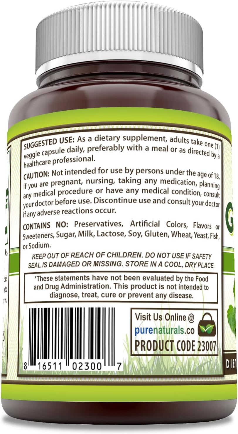 Pure Naturals Gotu Kola 500 mg - 120 Cápsulas Veganas