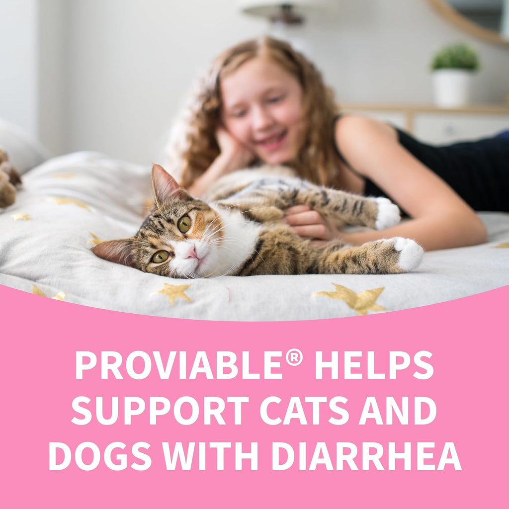 Nutramax Proviable Probióticos para Perros y Gatos, Suplemento Digestivo Diario con Múltiples Cepas Bacterianas, 30 Cápsulas