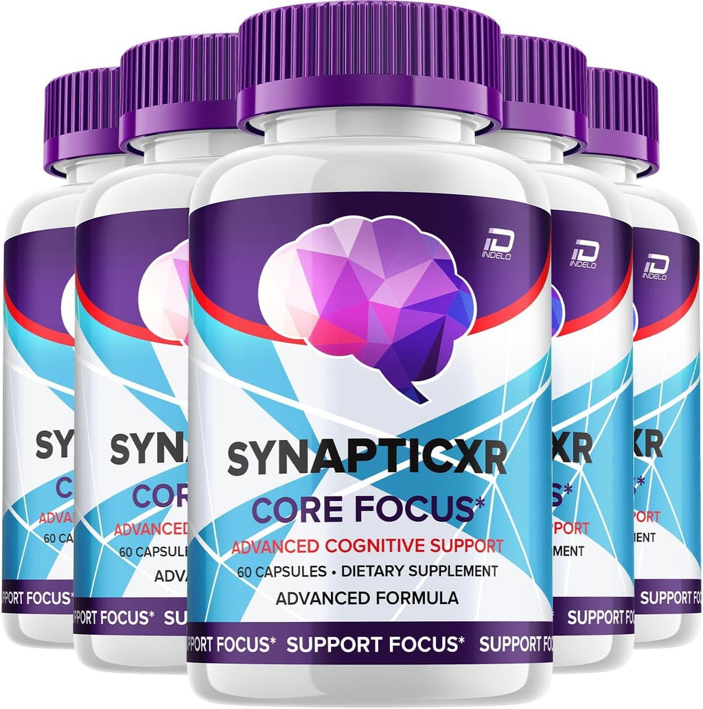SynapticXR Suplemento Cerebral – Cápsulas Naturales para Memoria y Concentración (5 Pack – 300 Cápsulas)