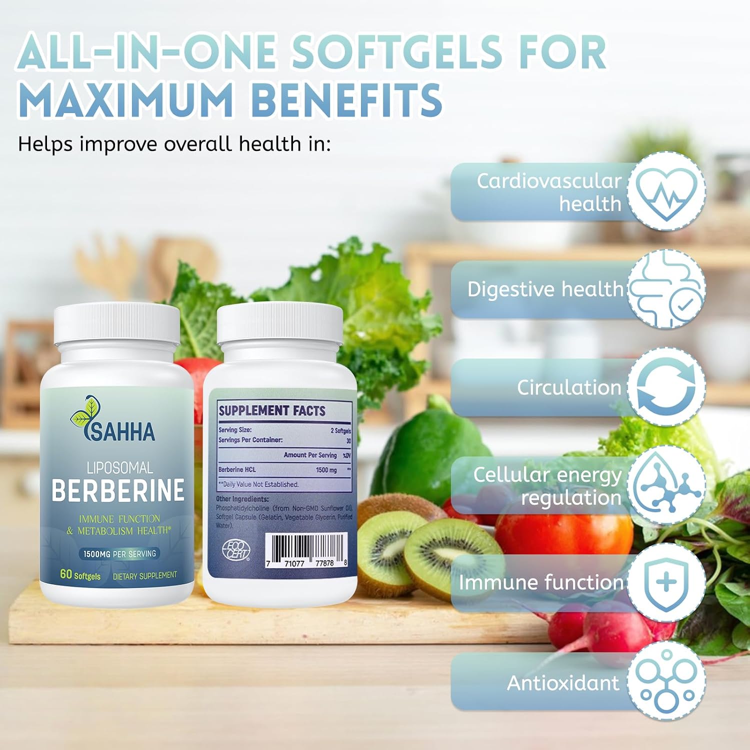 Sahha Berberina Liposomal 1500mg