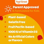 Vitaminas D3 + K2 1000UI en Gominolas para Niños - 60 Gominolas - Sabor Naranja