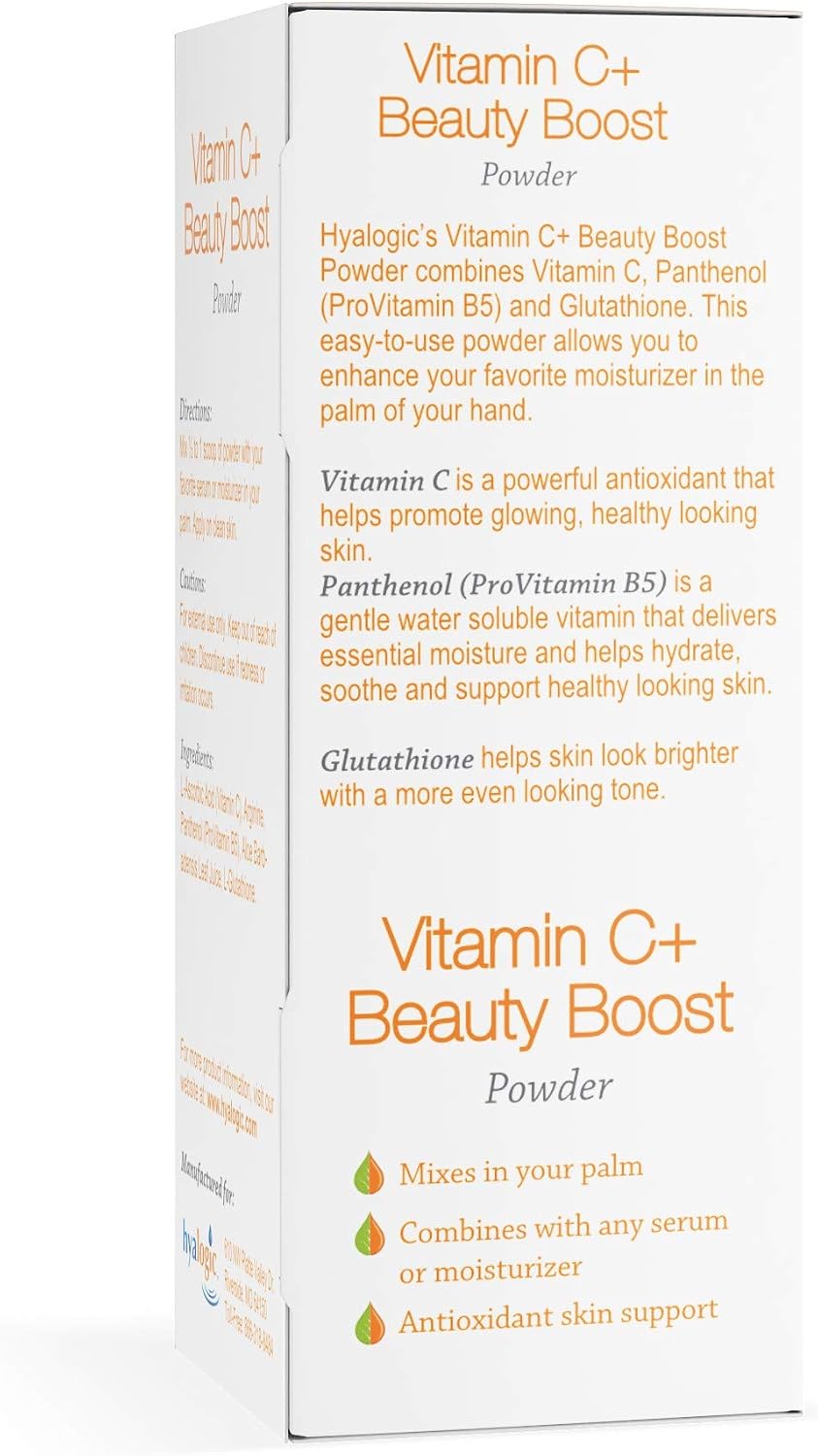 Hyalogic Vitamina C+ Polvo de Belleza - Polvo facial con vitamina C, 6 g