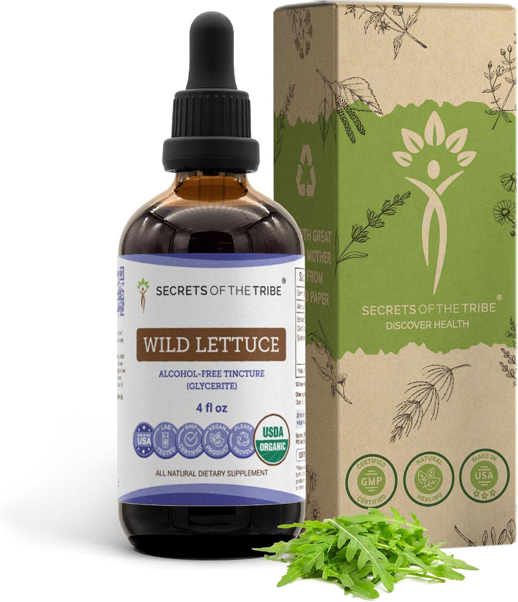 Secrets of the Tribe Wild Lettuce Extracto Orgánico Sin Alcohol 118 ml