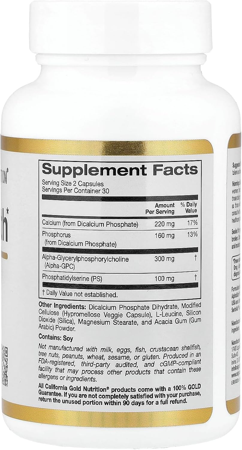 Brain Health, 60 Cápsulas Vegetales, California Gold Nutrition