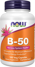 NOW Foods B-50 Complex, 100 Vegan Capsules