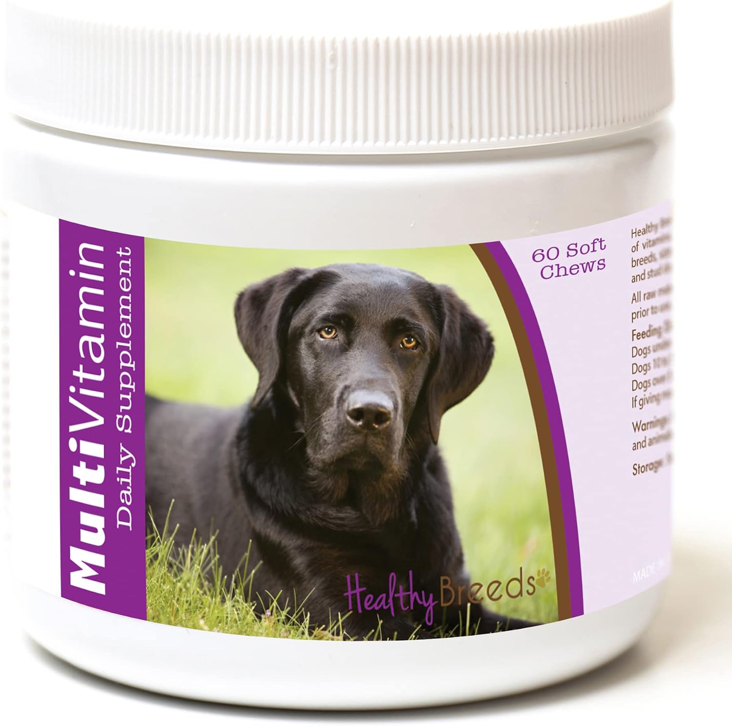 Healthy Breeds Multivitamínico para Perros Labrador Retriever en Masticables Blandos, 60 unidades.