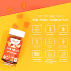 GOJOY NATURALS Kids Focus Gummies – Azafrán, Magnesio Glicinato, L-Teanina e Inositol – Apoyo a la Concentración y Calma – Vegano, Sin Azúcar, Sin OMG