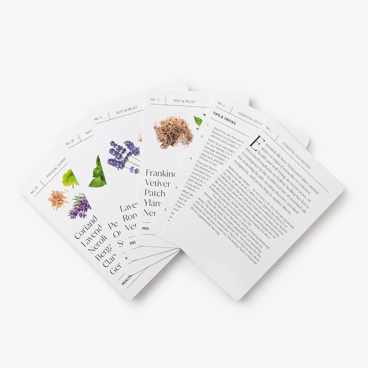 Essential Oil Recipes: 52-Card Deck for Healing and Home: 50 Recipes