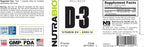 NutraBio Vitamina D3 (5000 UI), Apoyo Inmunológico - 90 Cápsulas Vegetales