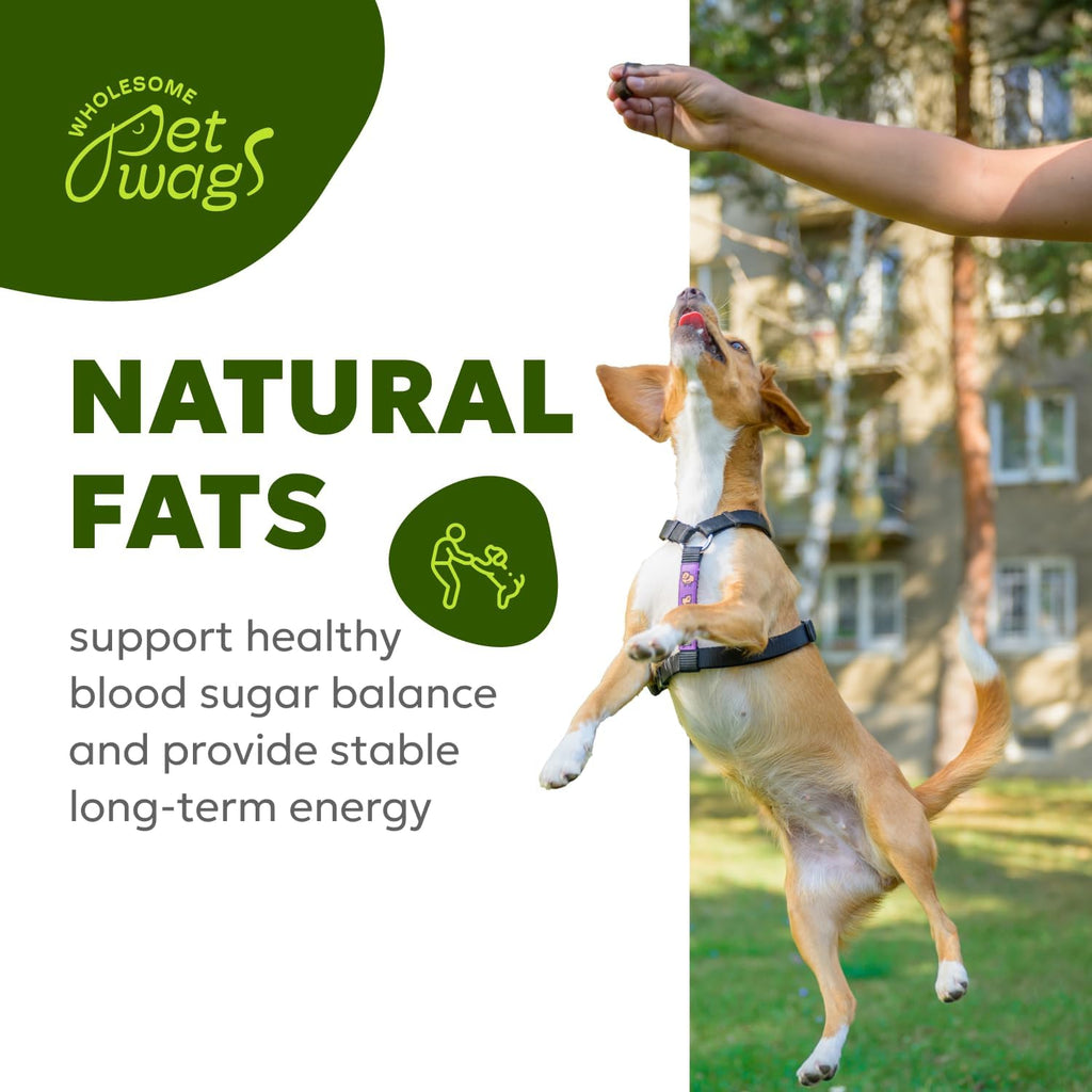 Wholesome Pet Wags – Snacks Blandos para Alivio de Alergias y Picor en Perros – Omega-3, Biotina, Colágeno – 60 uds