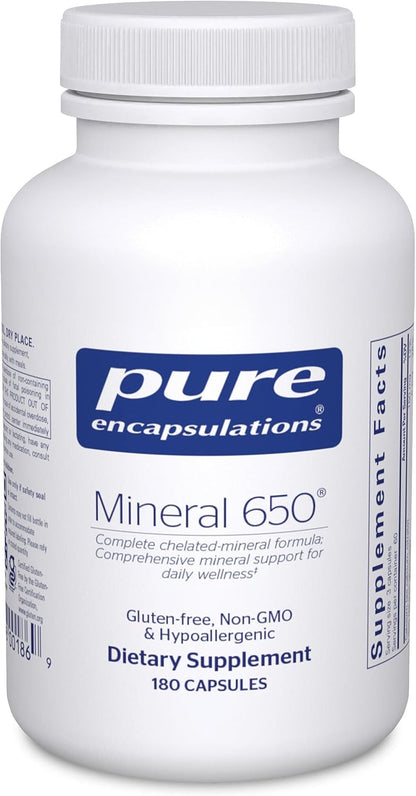 Pure Encapsulations Mineral 650 | Complejo – Minerales quelados: Los minerales están unidos a aminoácidos (como – Image 1