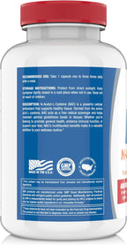 SAN N-Acetil-L-Cisteína (NAC), Salud Inmune, Respiratoria y Hepática, NAC 600 mg, Potente Apoyo Antioxidante, Radicales Libres, Fácil Absorción, 100 Cápsulas