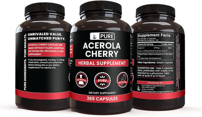 Pure Original Ingredients Acerola Cherry (365 Cápsulas) - Sin rellenos, siempre puro – Image 4