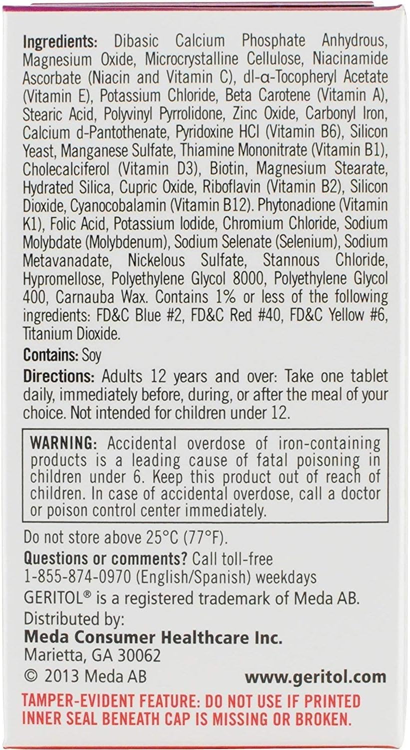 Geritol Multivitamínico y Mineral - 40 Comprimidos (Paquete de 3)