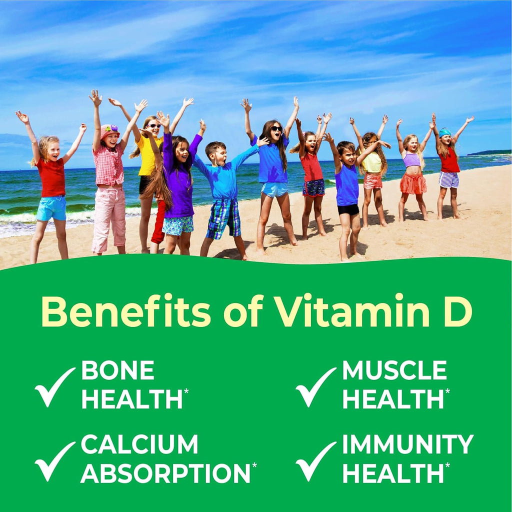 VitaWorks Vitamina D3 1000 IU Niños - Comprimidos Masticables Sabor Naranja Natural - Vegano, Sin Gluten, Sin OMG - 120 Unidades
