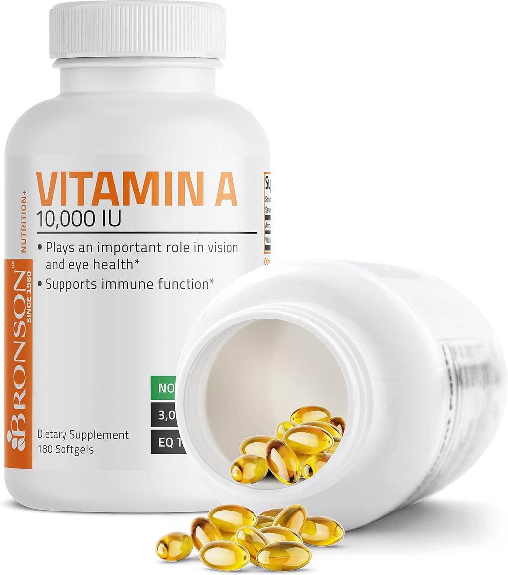 Bronson Vitamina A 10.000 UI - 180 Cápsulas Blandas