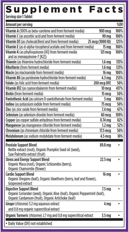 New Chapter Multivitamínico para Hombres 40+ – Vitamina D3 : contribuye al mantenimiento de huesos y dientes – Image 2