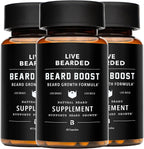 Live Bearded Beard Boost – Suplemento para el crecimiento de la barba, biotina 5000mcg
