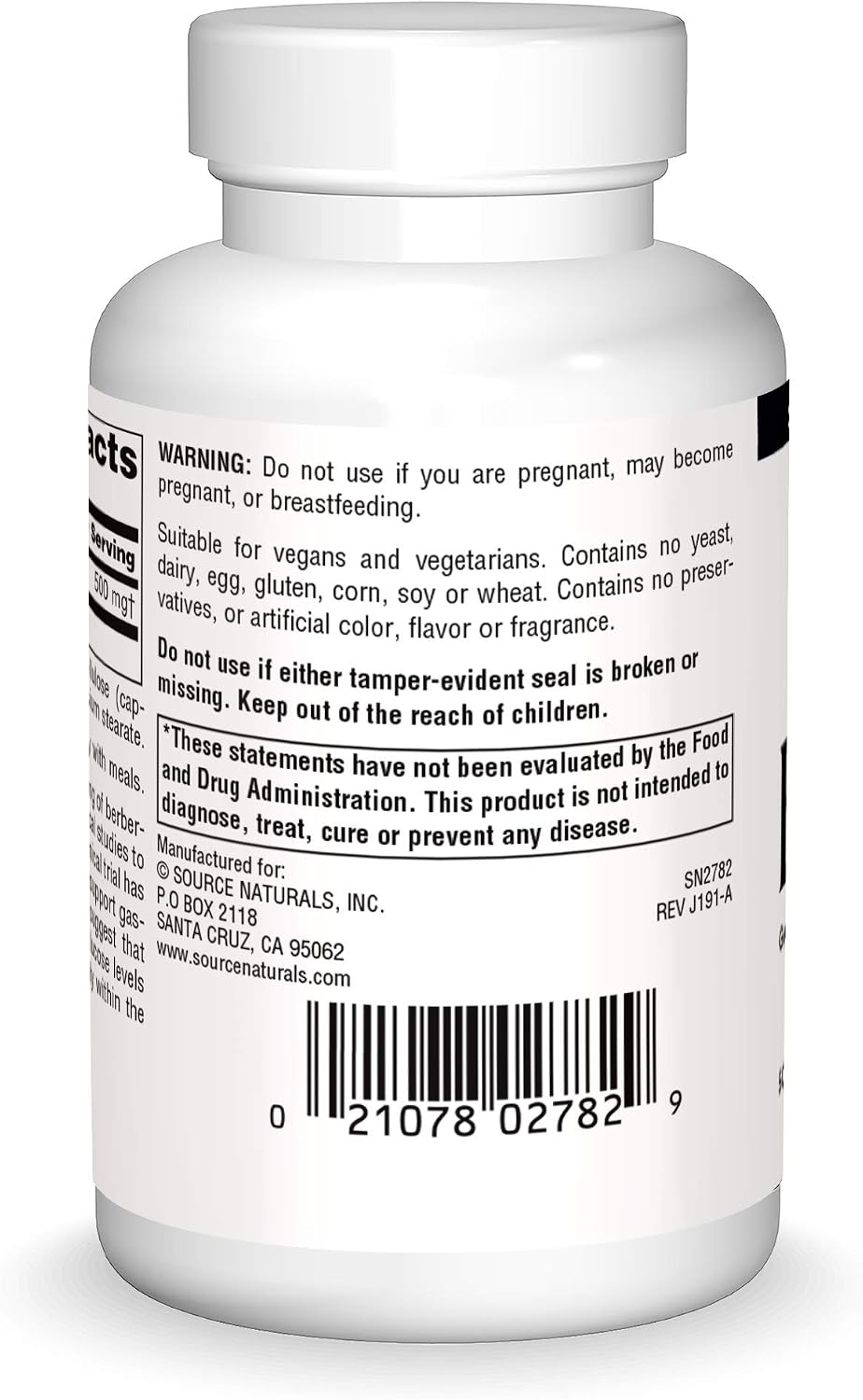 Source Naturals Berberine Cápsula Vegetal, para el Apoyo Gastrointestinal - 30 Cápsulas Vegetarianas