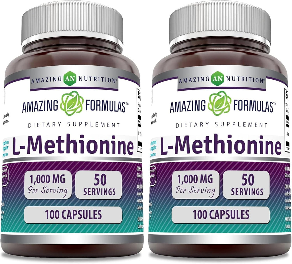L-Metionina 1000 mg, 100 Cápsulas - Amazing Nutrition