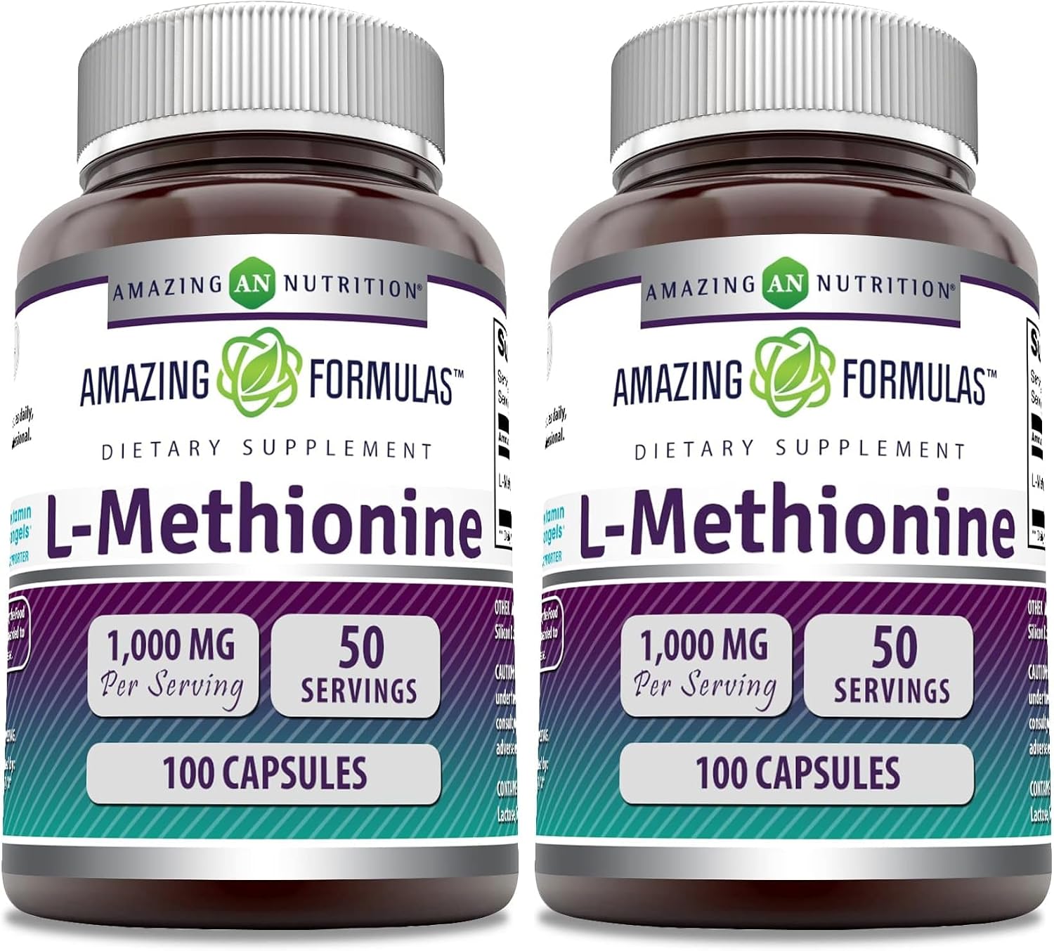 L-Metionina 1000 mg, 100 Cápsulas - Amazing Nutrition