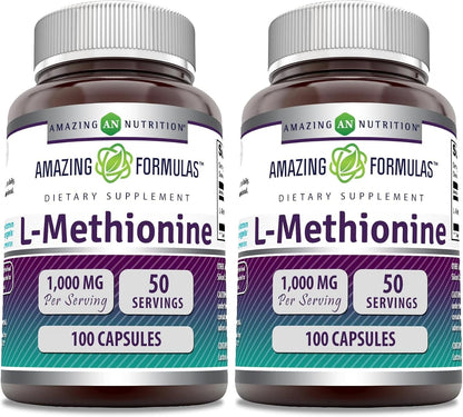 L-Metionina 1000 mg, 100 Cápsulas - Amazing Nutrition – Image 6