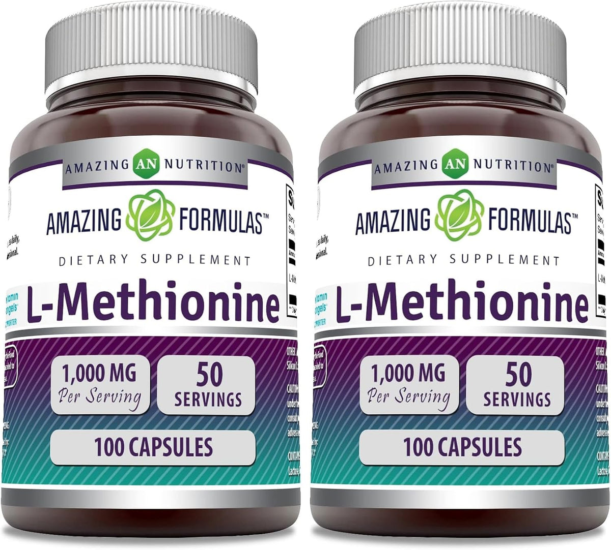 Amazing Formulas L-Metionina Suplemento | 1000 mg por dosis | 100 Cápsulas | No-GMO | Sin Gluten | Fabricado en EE.UU. – Image 6