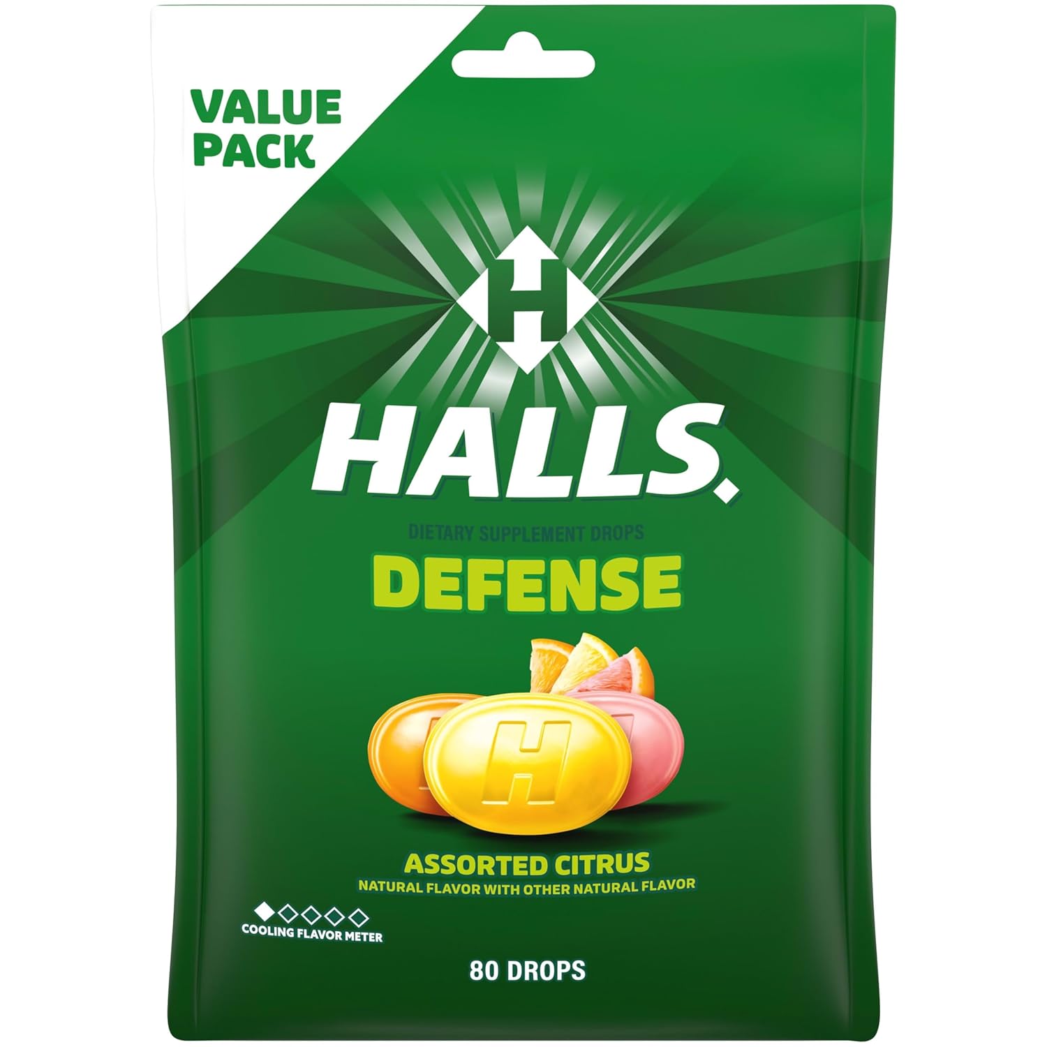 HALLS Defense Caramelos de Vitamina C Surtidos Cítricos 80 uds