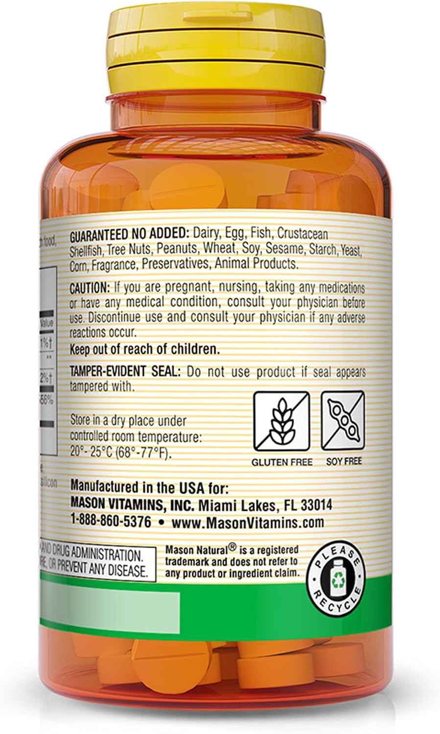 MASON NATURAL Vitamin C 500 mg (Ascorbic Acid) - 100 Orange Chewable Tablets