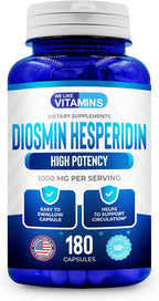 Diosmin Hesperidin 1000mg – 180 Cápsulas – Suplemento de Diosmina y Hesperidina