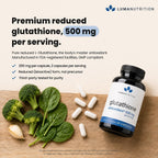 Luma Nutrition Suplemento de Glutatión Premium - 500mg por dosis - L-Glutation Reducido - 60 Cápsulas - 30 Dosis
