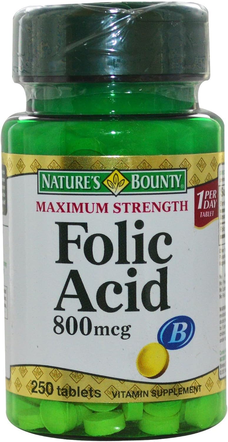 Nature's Bounty Folic Acid 800 mcg, 250 Tablets
