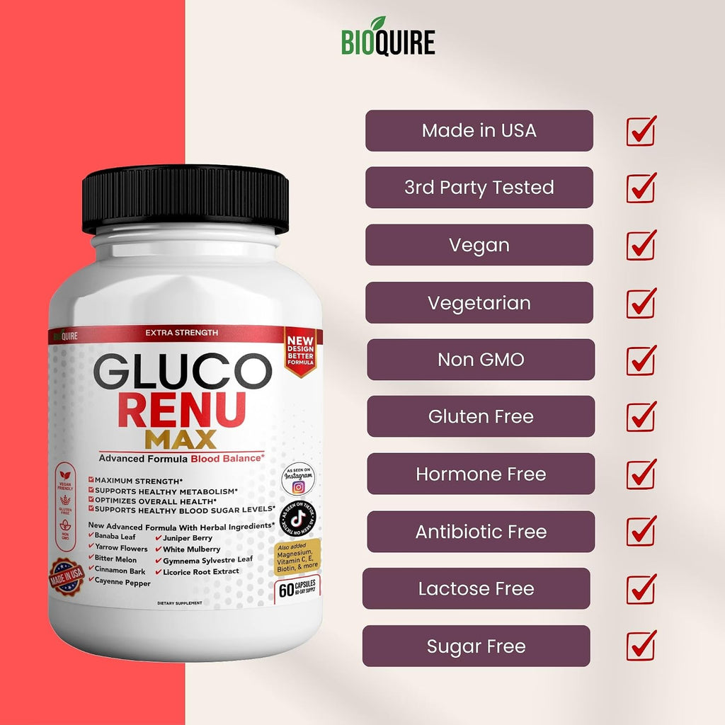 Gluco Rina Max Ultra – Suplemento Dietético, 60 Cápsulas, Fórmula Máxima Potencia