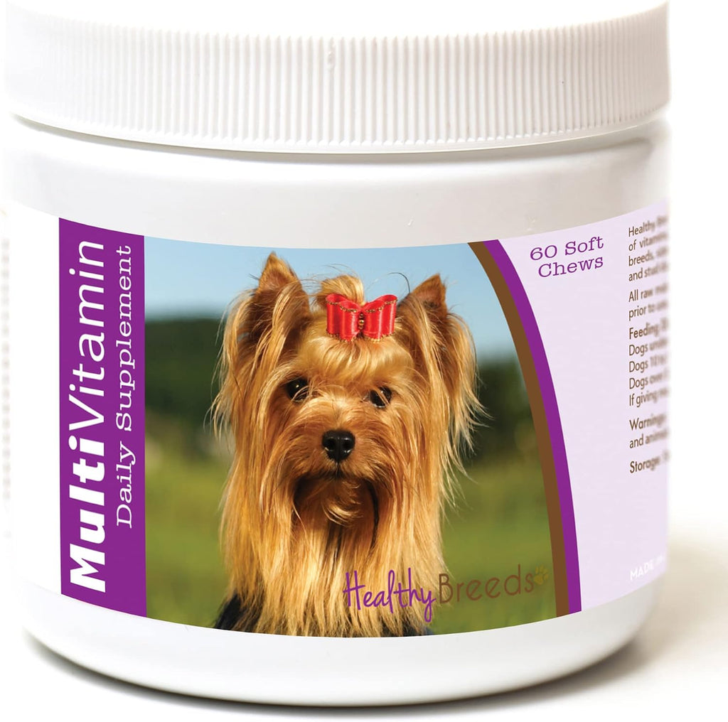 Healthy Breeds Masticables blandos multivitamínicos para perros Yorkshire Terrier, 60 unidades