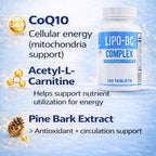 Legere Lipo-BC Complejo B con Lipotrópicos, Vitamina C y D3 - 120 Comprimidos