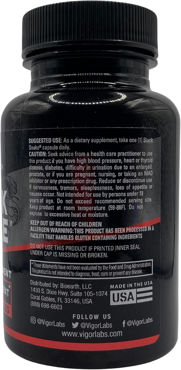 Vigor Labs Black Snake – Male Performance Capsules (30 Capsules)