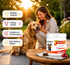 120 Cranberry Supplement for Dogs - Bladder Control for Dogs - Urinary Tract Support - Vitamin B6 & L-Arginine - Cranberry Chews with D-Mannose - Immune & Gut Support