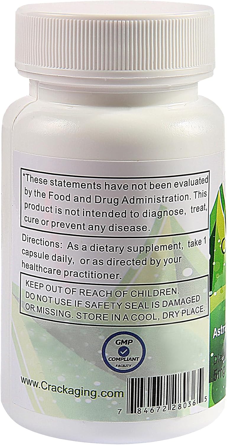 Crackaging Super-Absorption Cycloastragenol 98% | 5mg | 30 Cápsulas
