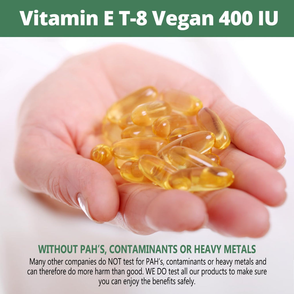 Procapsin Vitamina E Completa - 400 UI - 180 Cápsulas - Todos los 8 Tocoferoles y Tocotrienoles - Vegano