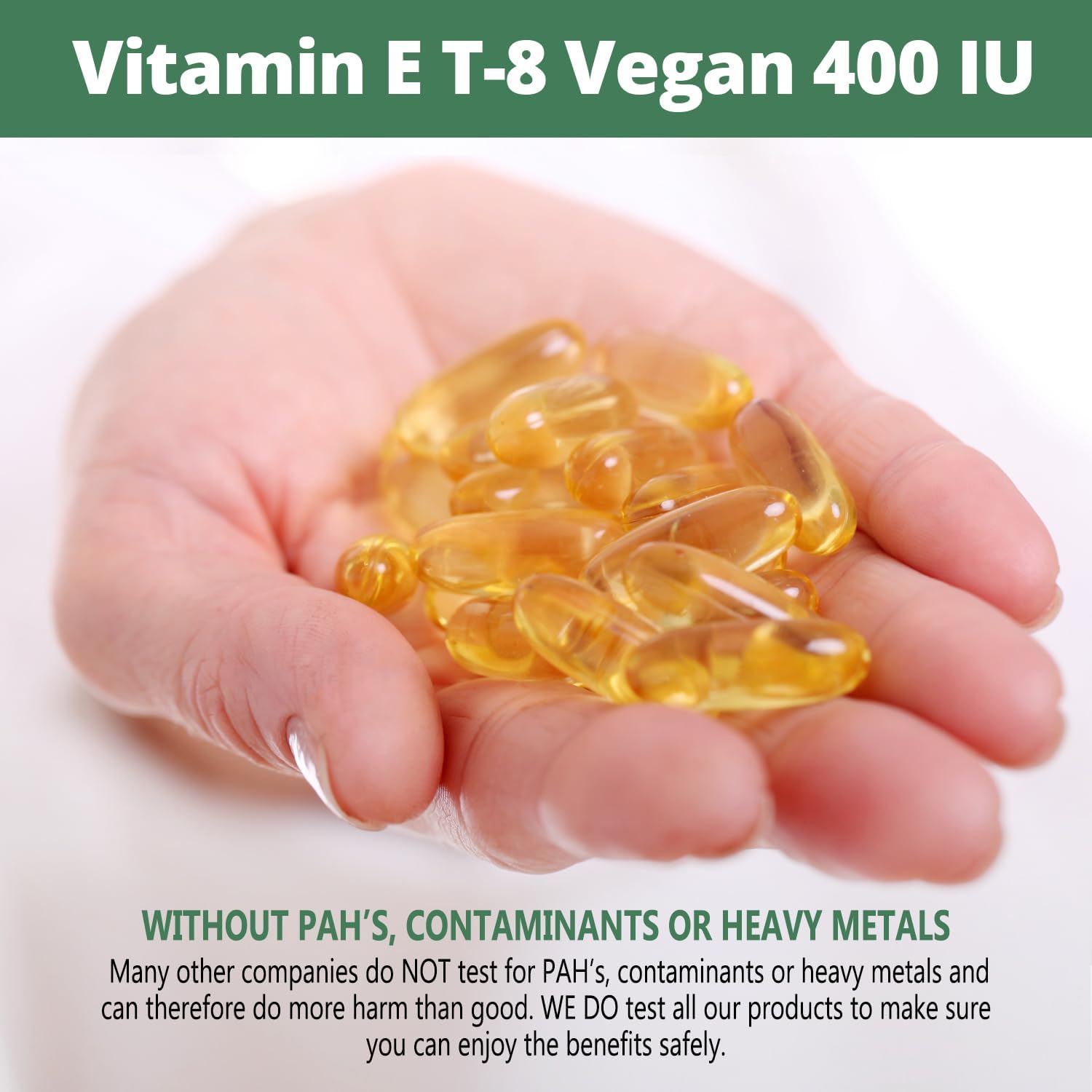 Procapsin Vitamina E Completa - 400 UI - 180 Cápsulas - Todos los 8 Tocoferoles y Tocotrienoles - Vegano