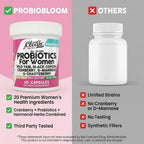 Clean Nutraceuticals Probióticos para Mujeres con D-Manosa, Arándano Rojo, Ñame Salvaje, Sauzgatillo - 20 Cepas Probióticas y Prebióticas - Equilibrio del pH, Probiótico Femenino para la Salud Digestiva - 60 Cápsulas