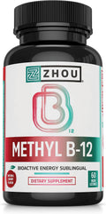 Zhou Methyl B12 - Metilcobalamina 5000 mcg - 60 Microgrageas Veganas