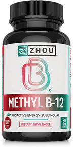 Zhou Methyl B12 - Metilcobalamina 5000 mcg - 60 Microgrageas Veganas